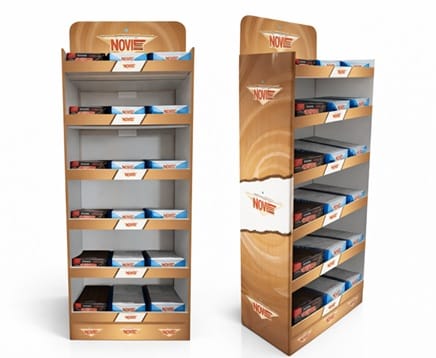 standuri din carton pentru promotii la ciocolata 60x40x180 cm, 6 rafturi