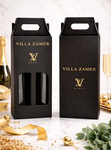 cutii negre pentru 2 sticle de vin